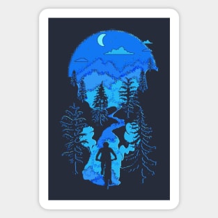Bike Mountain Biking Moon Bliss Trail Rider Silhouette Blues Sticker